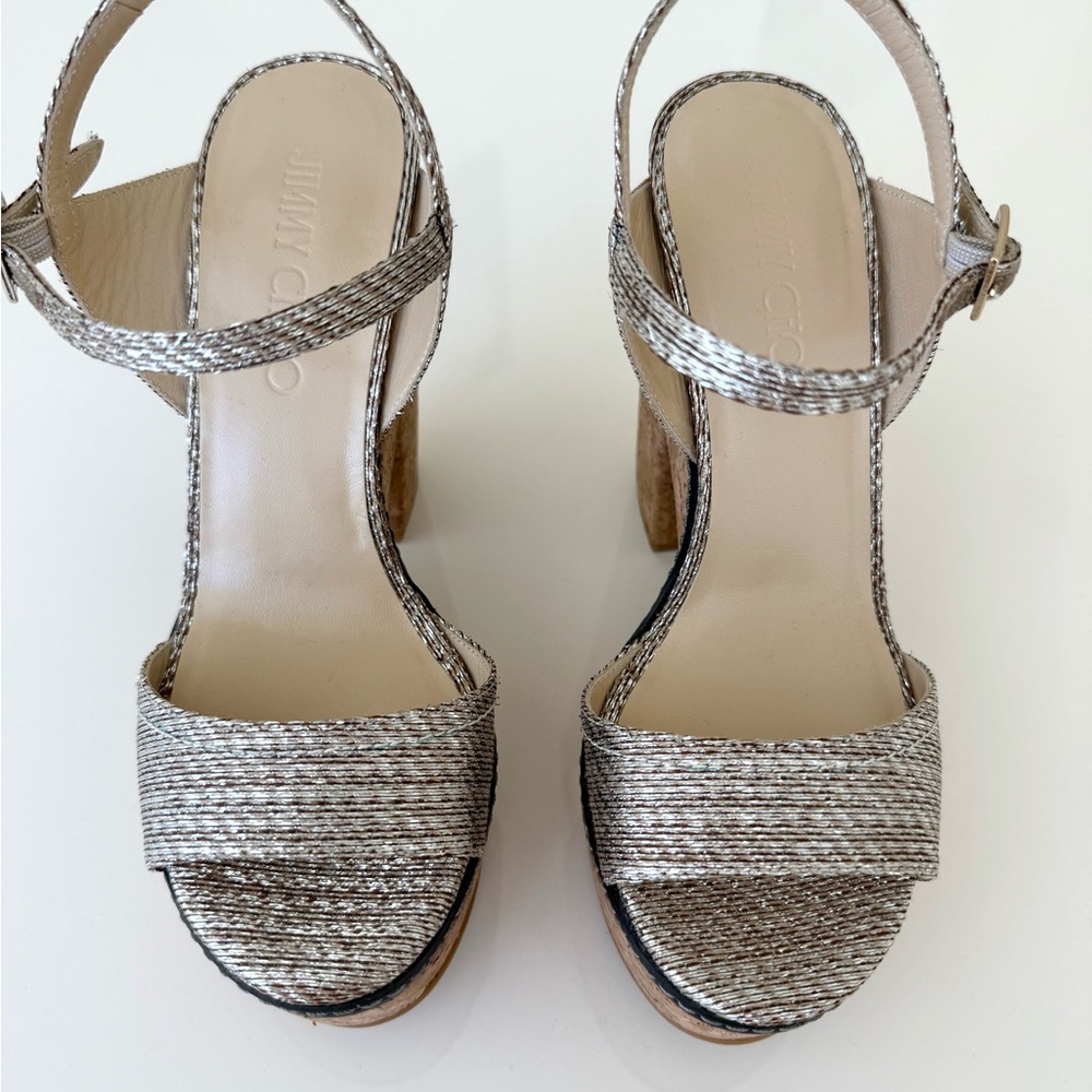 Jimmy Choo Metallic Strappy Sandals